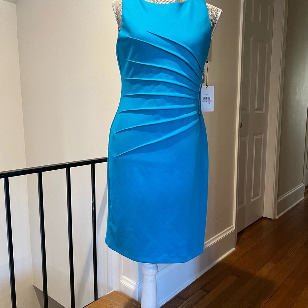 NWT Ivanka Trump Elegant Blue Sleeveless Dress